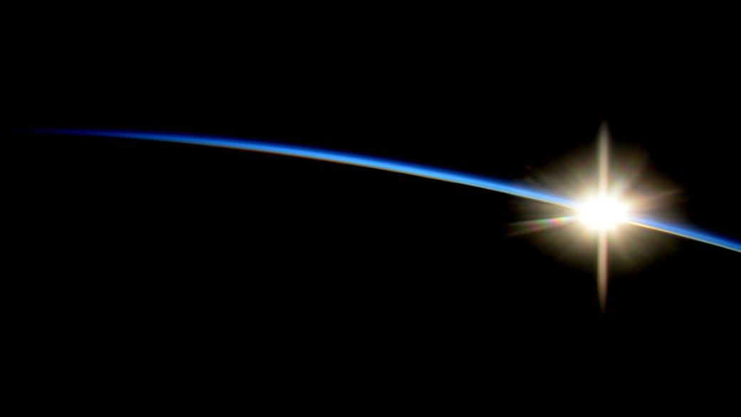 Image of sunrise photographed from the International Space Station