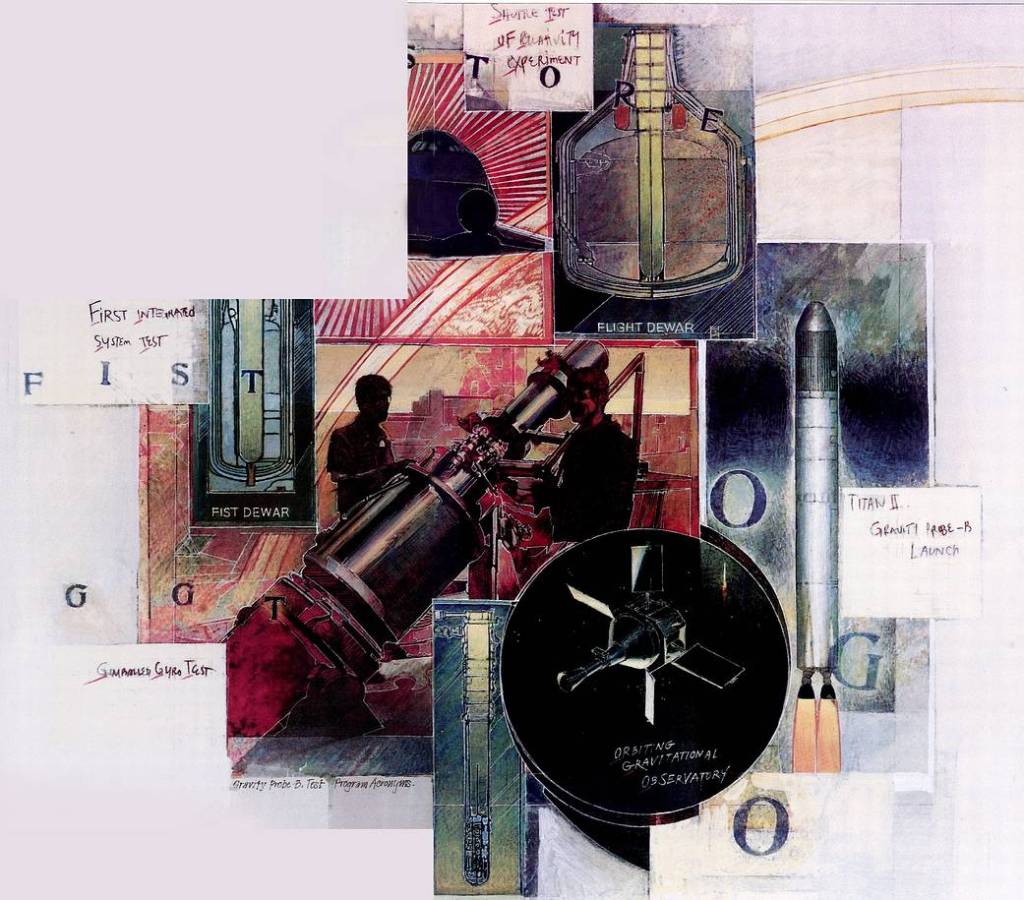 Artwork by Barron Storey of Gravity Probe B: Preparing for Launch 
