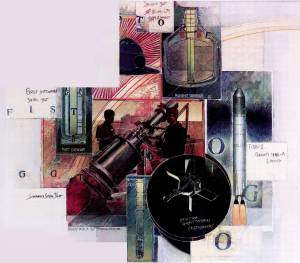 Artwork by Barron Storey of Gravity Probe B: Preparing for Launch
