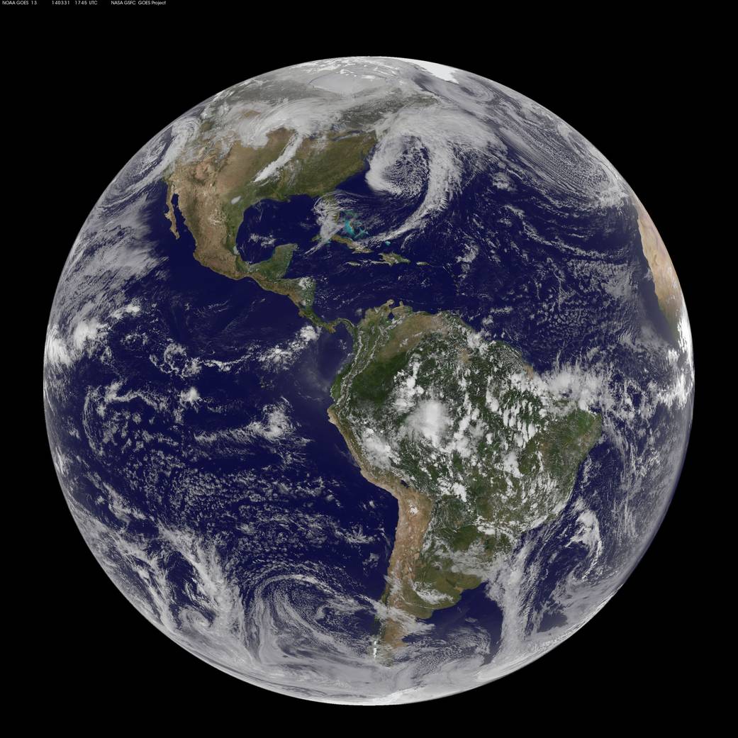 There are three low pressure systems around the U.S. and they resemble dragons on satellite imagery. NOAA's GOES-13 and GOES-15 