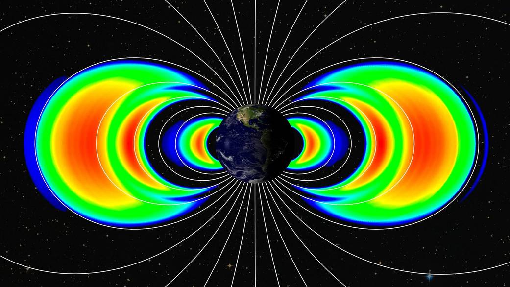 Screen capture from video showing third radiation belt.