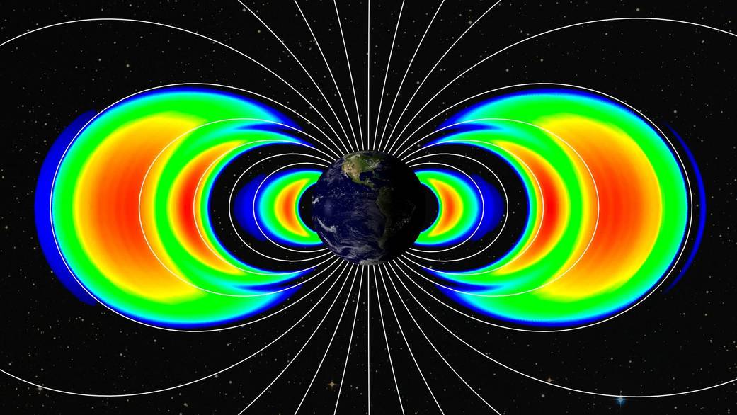 Screen capture from video showing third radiation belt.