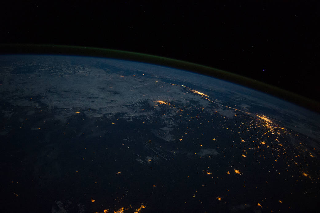 Here, Wiseman captures an image of Rio de Janiero and Sao Paulo as the International Space Station orbits the Earth. Sao Paulo i
