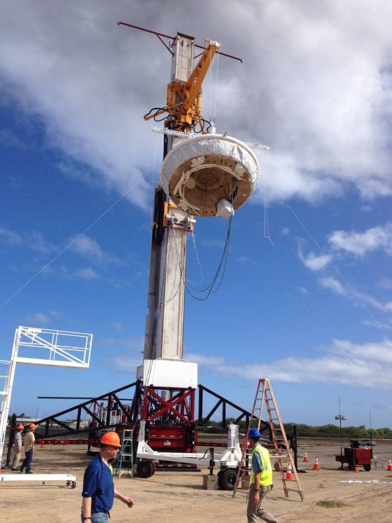 Supersonic Decelerator: Hanging Saucer