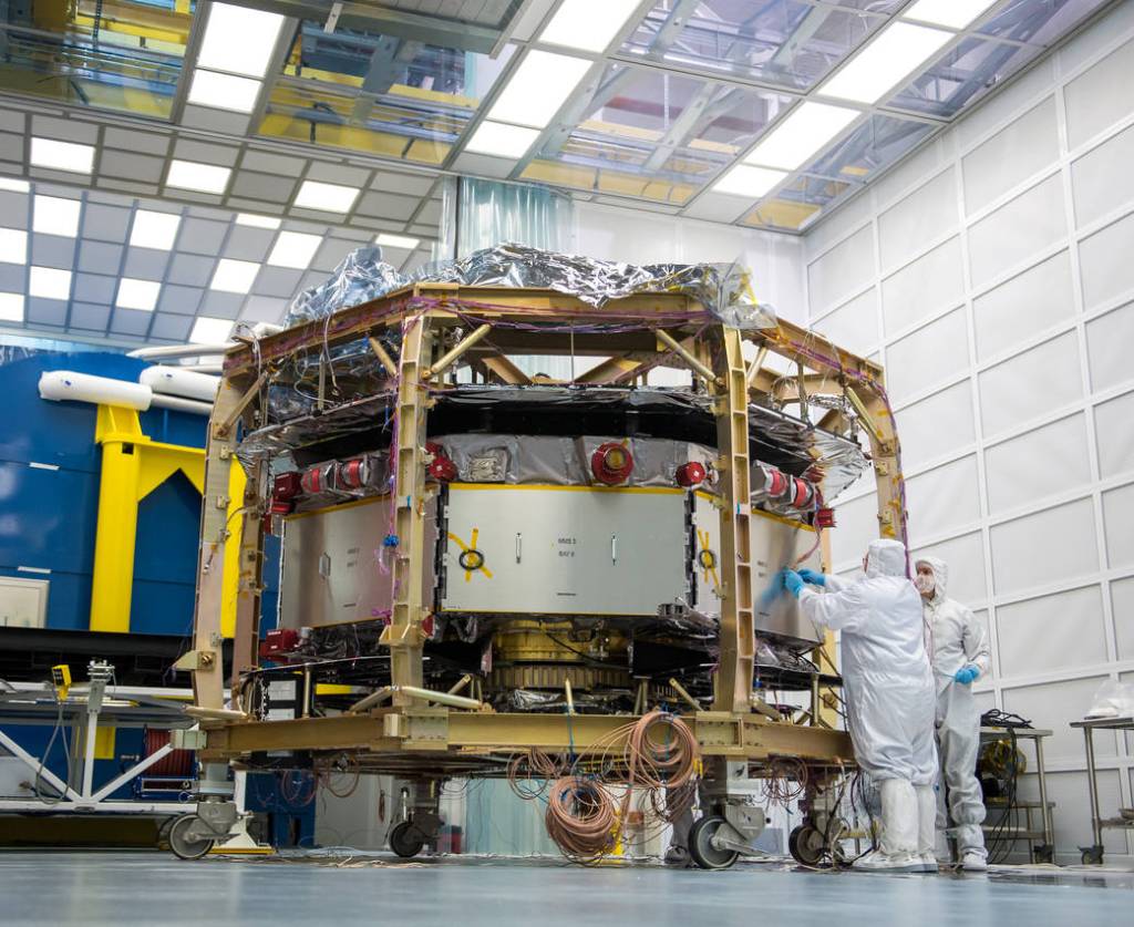 Magnetospheric Multiscale Spacecraft in Clean Room, Naval Research Laboratory
