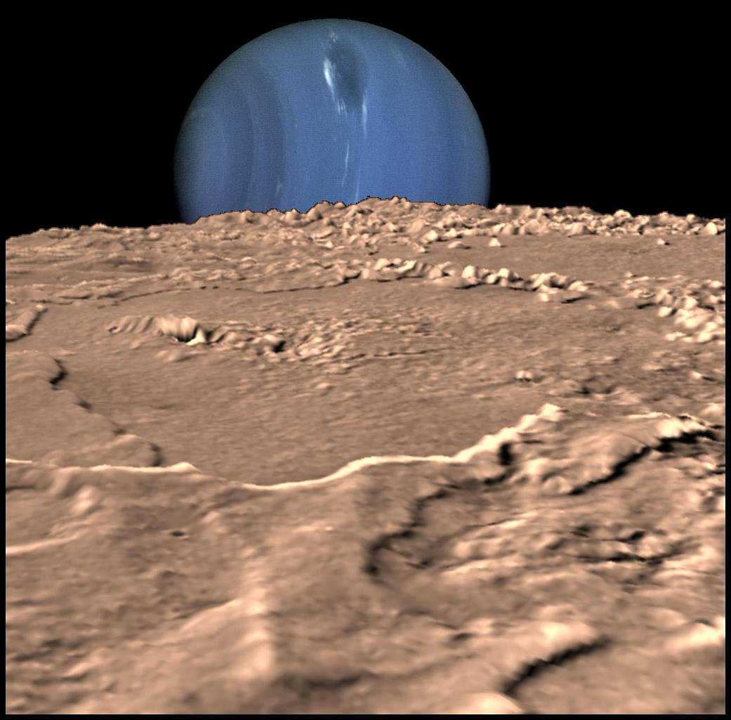 Neptune on Triton's Horizon