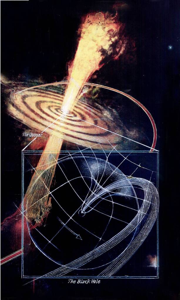 Artwork by Barron Storey of Gravity Probe B: Results and Implications
