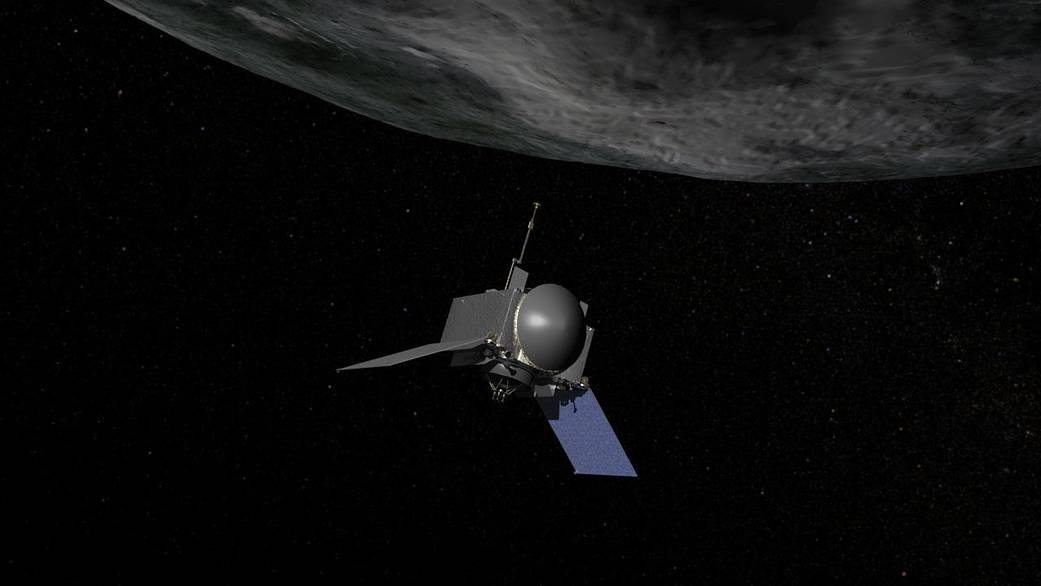 image of spacecraft and asteroid