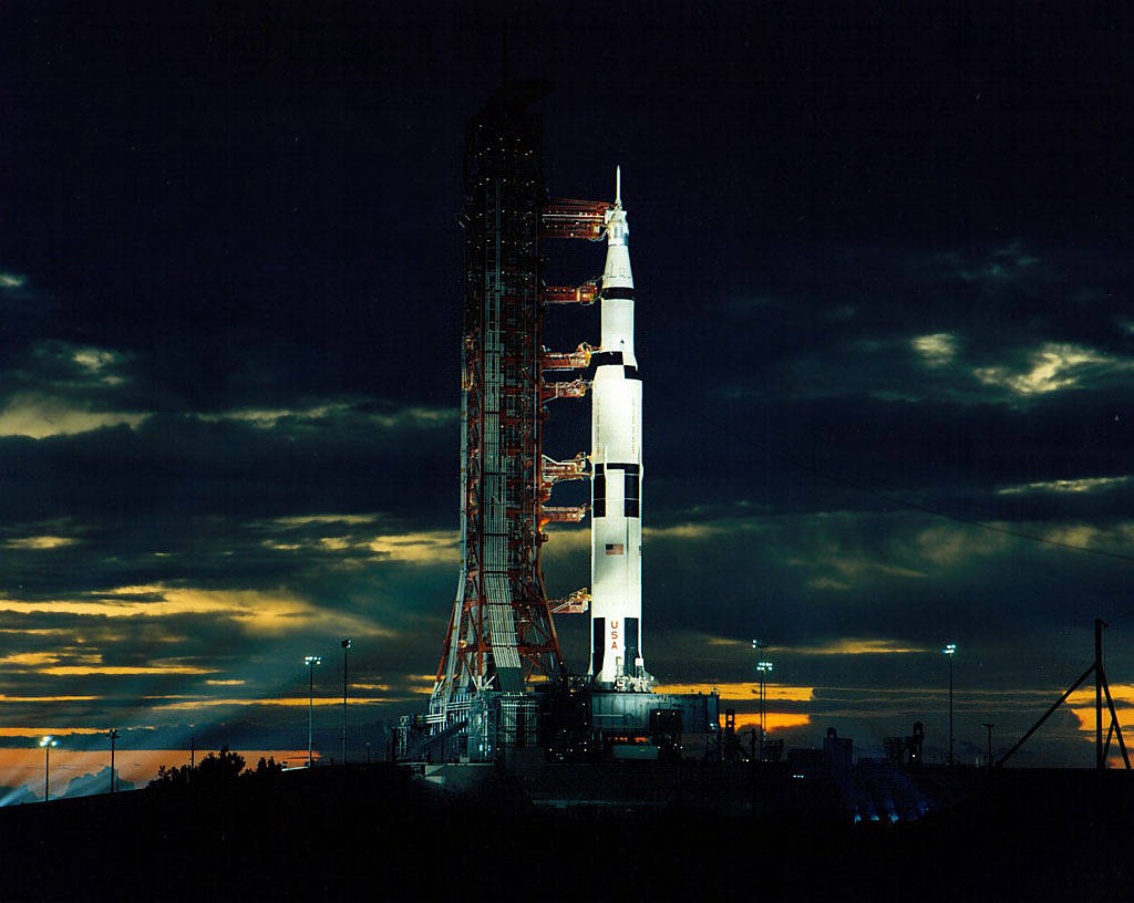 Apollo 17 rocket at the launch pad