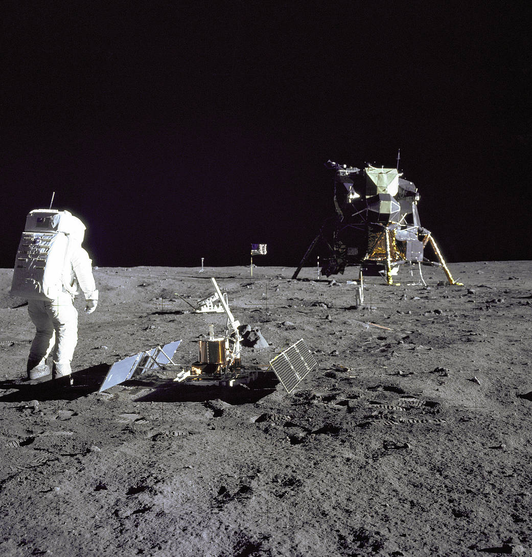 Aldrin Looks Back at Tranquility Base