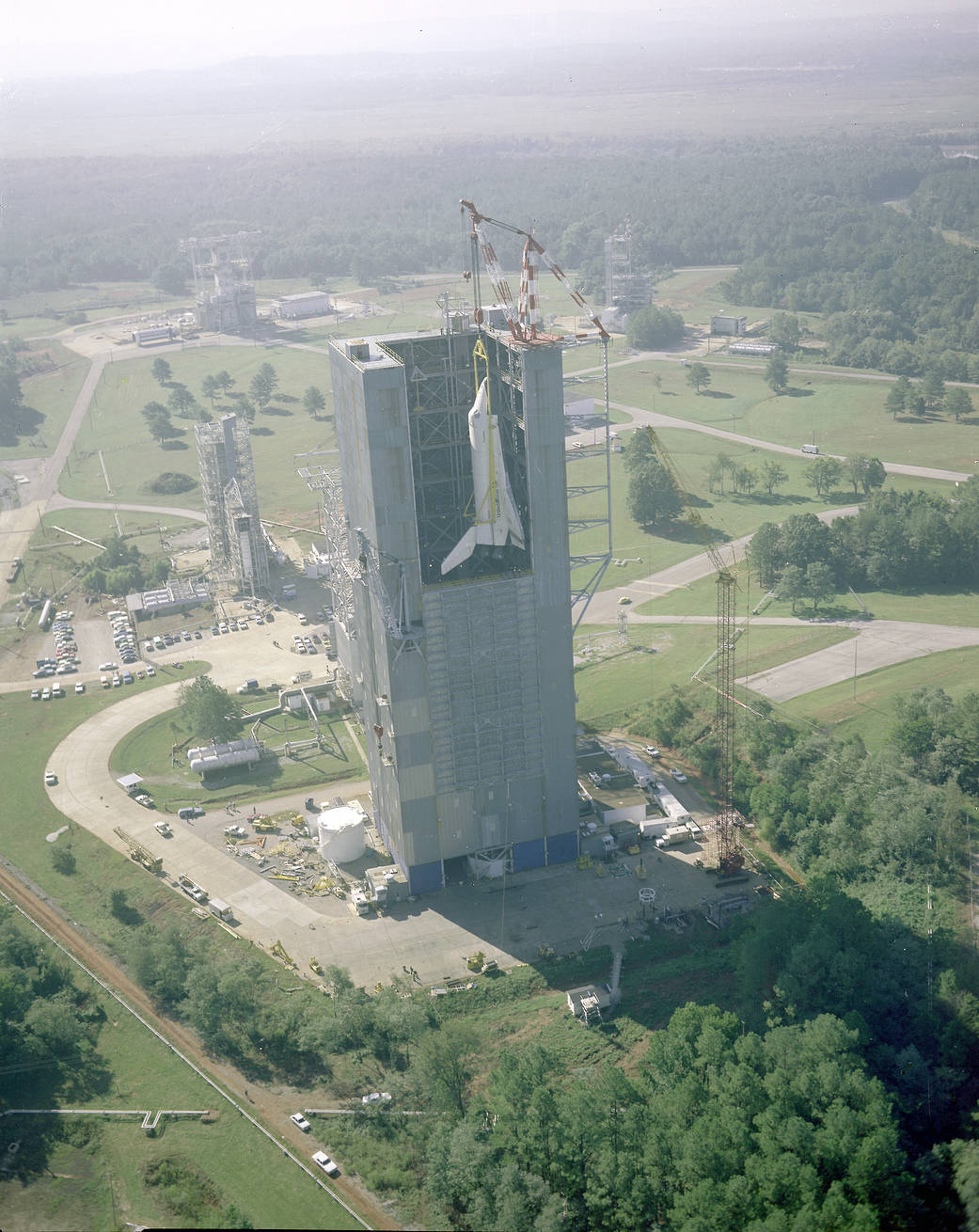 Enterprise Lifted Into Dynamic Test Stand