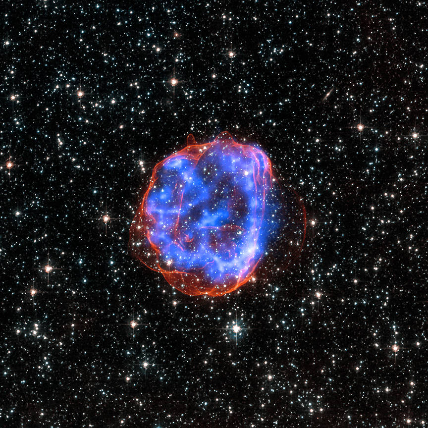Expanding shell of debris from massive star explosion in the Large Magellanic Cloud