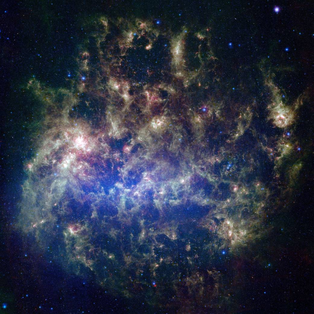 Large brilliant multicolored galaxy