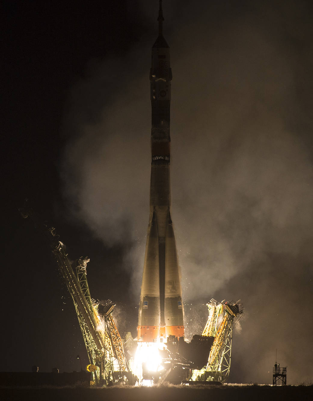 Soyuz TMA-20M rocket launches from the Baikonur Cosmodrome in Kazakhstan on Saturday, March 19, 2016 