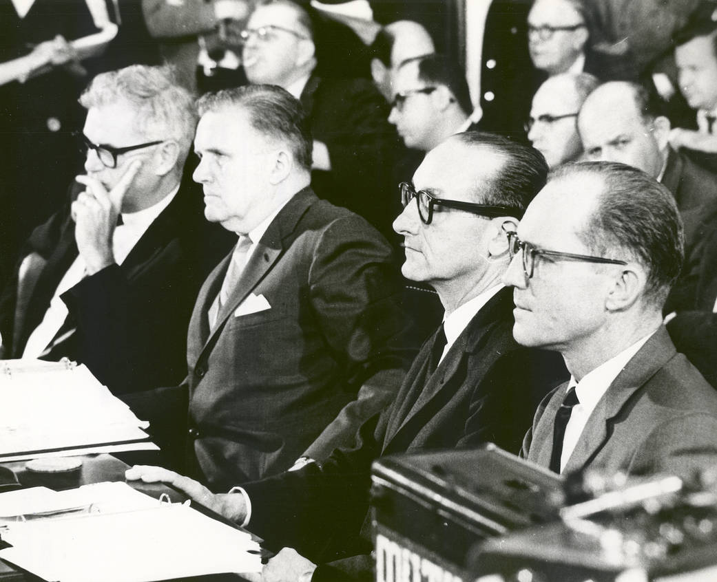 NASA officials at Senate hearing, 1967