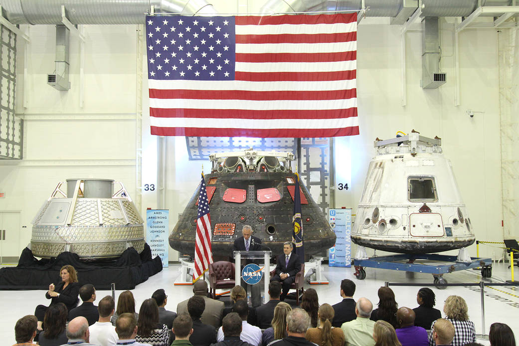 NASA Administrator Charles Bolden delivers a “state of the agency” address on Feb. 2, 2015.