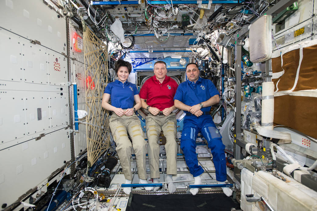The Trio Inside the U.S. Destiny Lab 