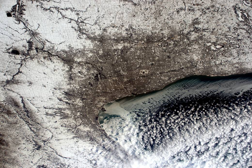 City of Chicago in winter photographed from the International Space Station on Feb. 19, 2015.