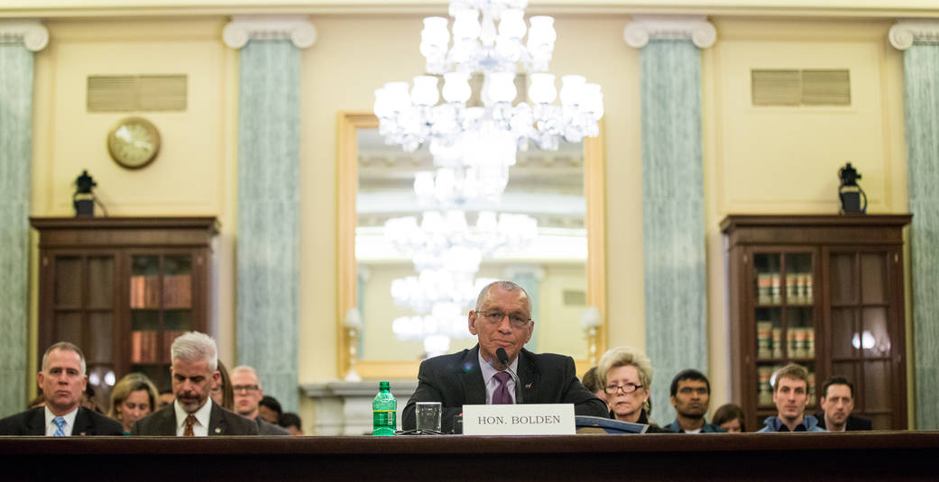 NASA Administrator Charles Bolden testifies before Congress.