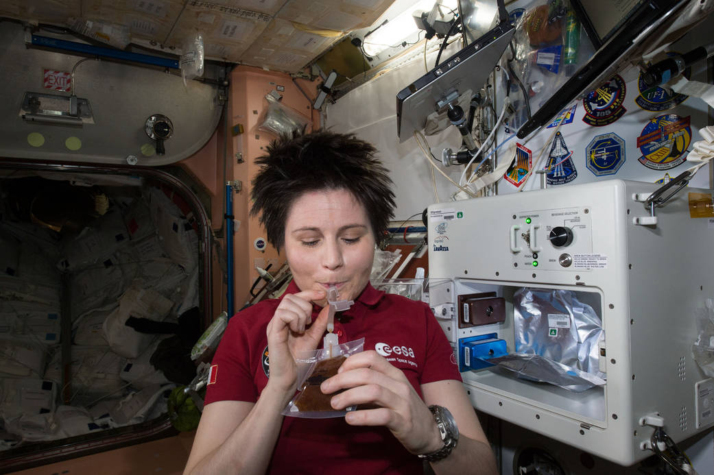 ESA Astronaut Samantha Cristoforetti Enjoys Her First Drink