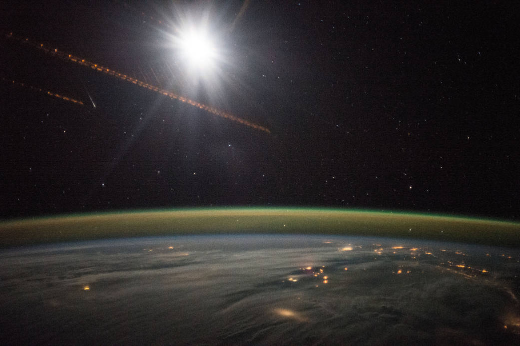 Aurora with City Lights