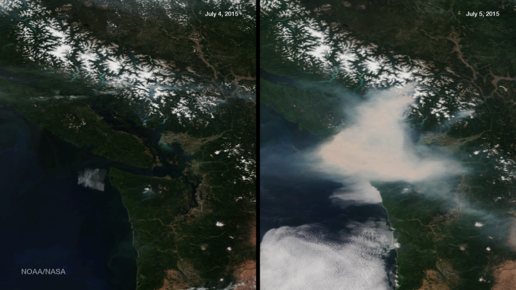 Smoke from Canada Wildfires Settles over the Salish Sea