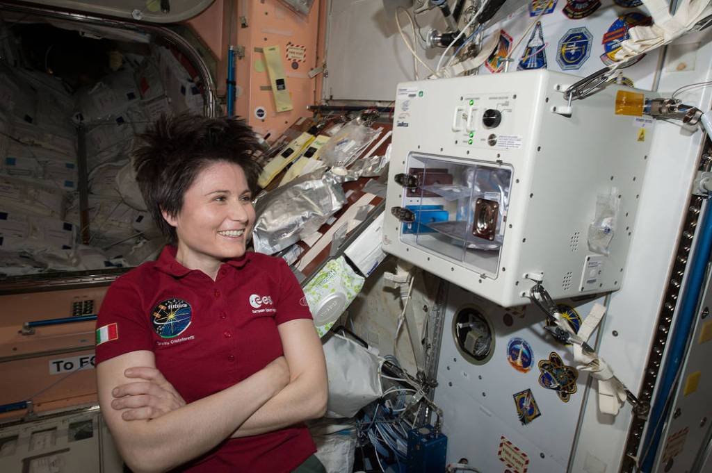 Samantha Cristoforetti Waits for the ISSpresso Machine
