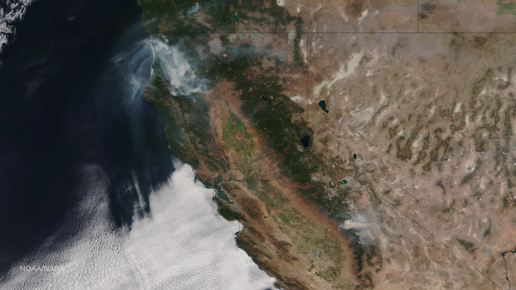 This image was taken by NASA-NOAA's Suomi NPP satellite's VIIRS instrument around 5:45 p.m. EDT on August 17, 2015.