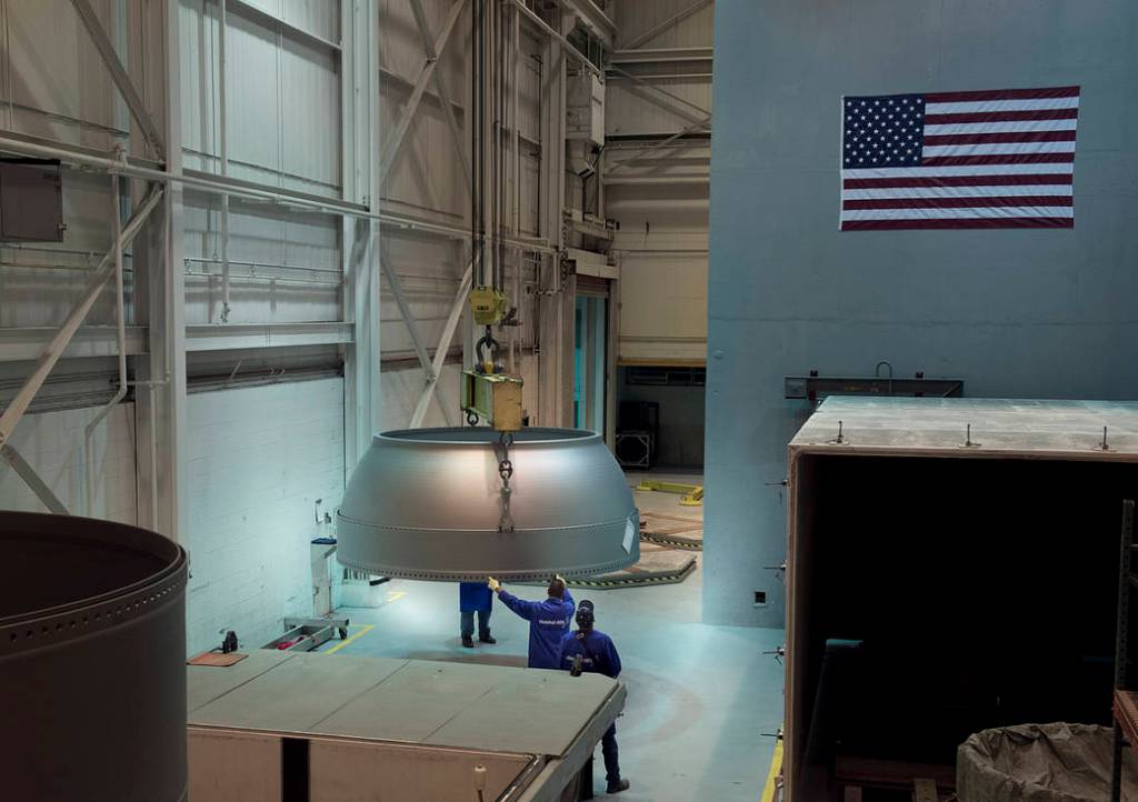 Booster Hardware Readied for First Flight of NASA’s Space Launch System