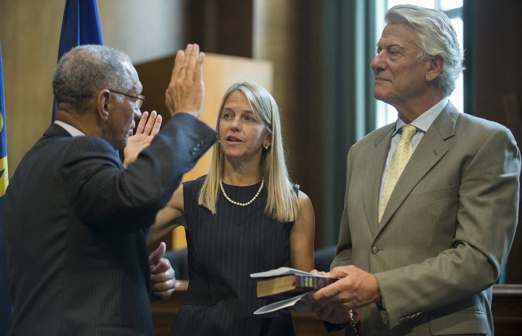 Dr. Dava J. Newman is ceremonially sworn-in as NASA Deputy Administrator by NASA Administrator Charles Bolden.