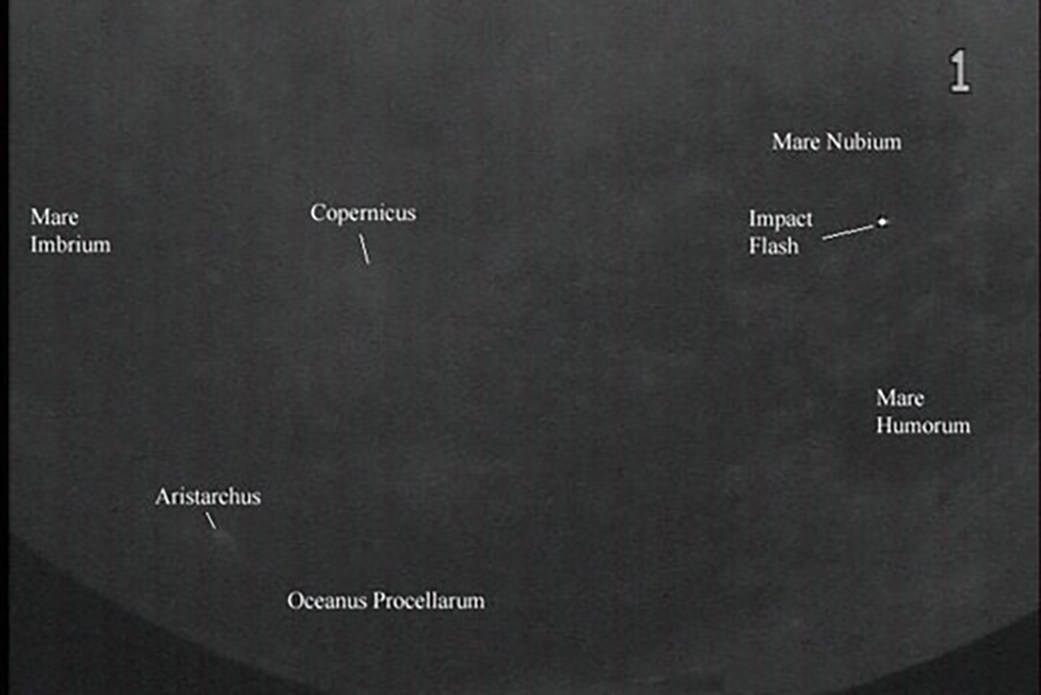 Diagram of the May 2 lunar impact flash