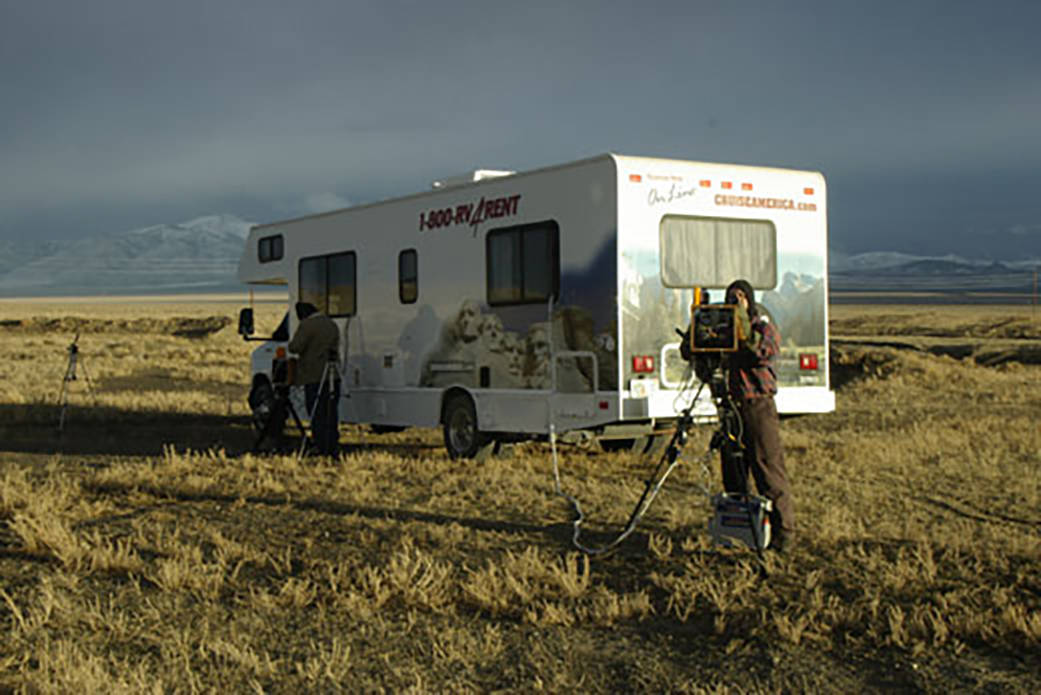 Stardust observing team setting up cameras in Nevada
