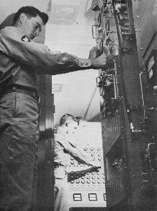 October 1957 Minitrack interior of tracking van