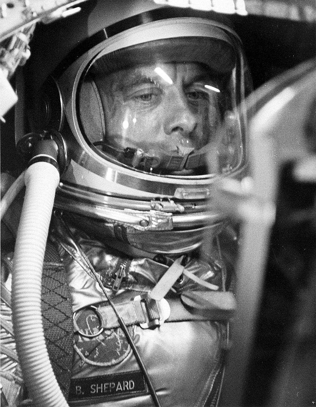 Alan Shepard seen inside of his Freedom 7 Mercury capsule in May 1961