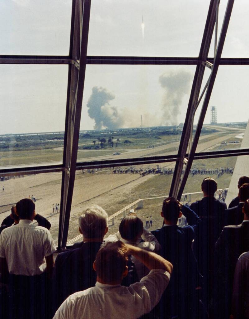 View of Apollo 11 Liftoff From Launch Control Center
