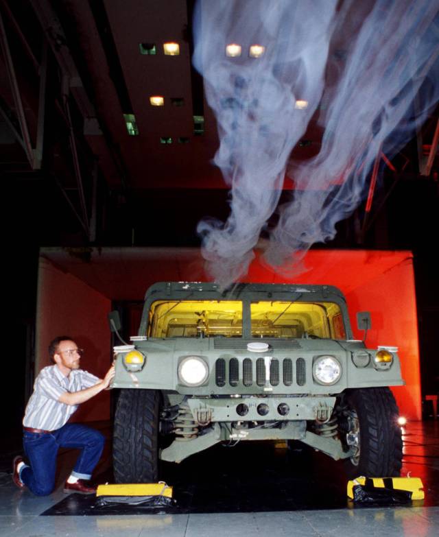 Humvee in the 14 x 22 foot wind tunnel. 