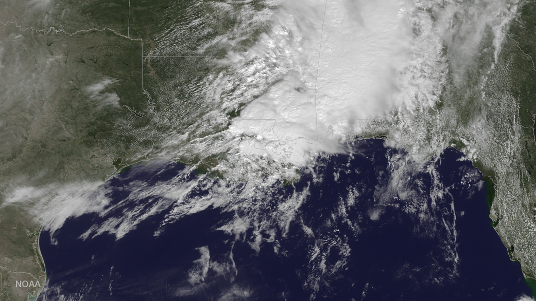 NOAA's GOES East satellite captured this visible image of the weather system