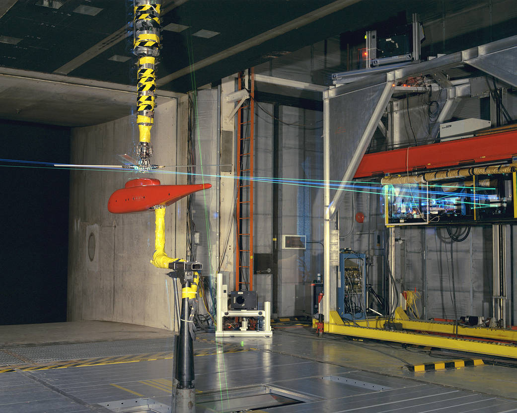 Isolated Rotor Test System in the 14 x 22 foot wind tunnel. 