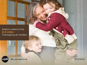 Grandkids hugging their grandma, Aviation matters to the 24.6 million Thanksgiving air travelers.