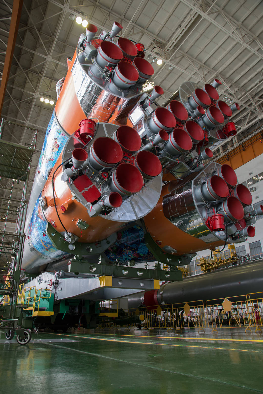 Workers Prepare Soyuz for Launch