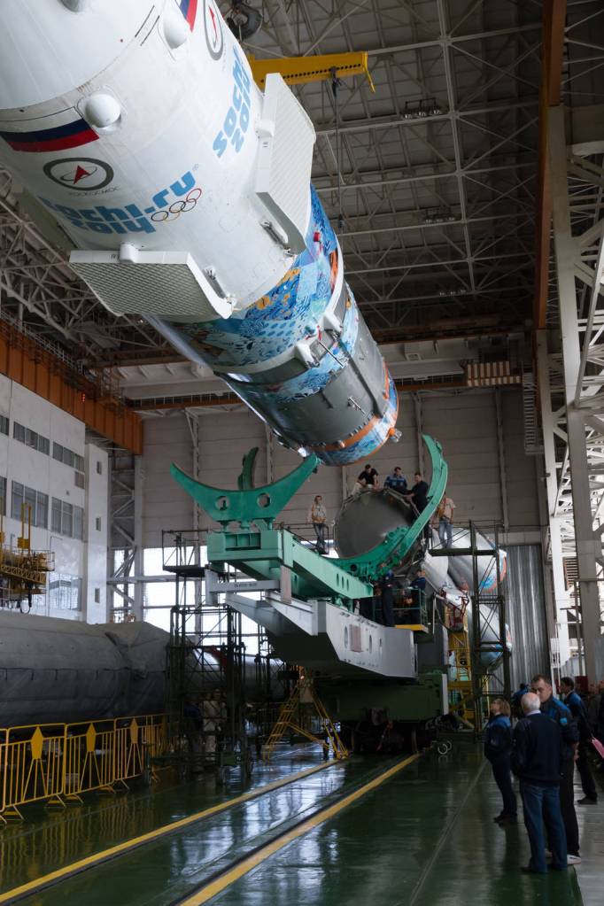 Workers Prepare Soyuz for Launch