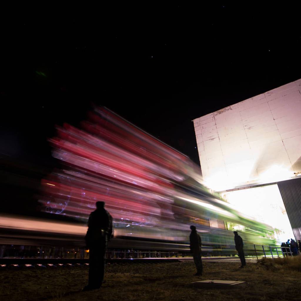 Expedition 38 Soyuz Rolls Out to Launch Pad