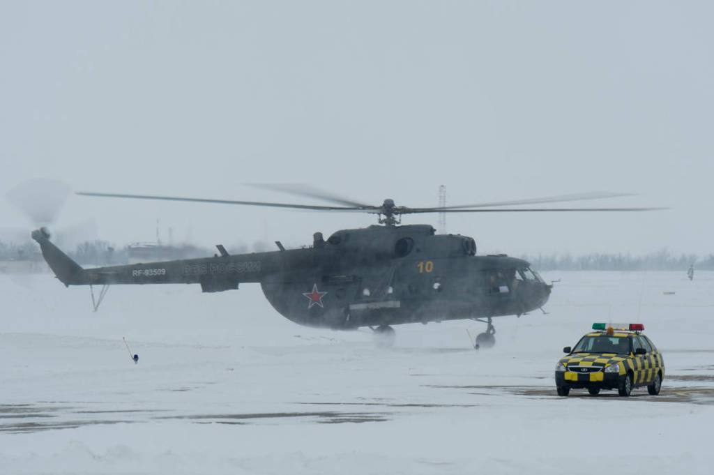 Russian MI-8 Helicopter at Karaganda Airport