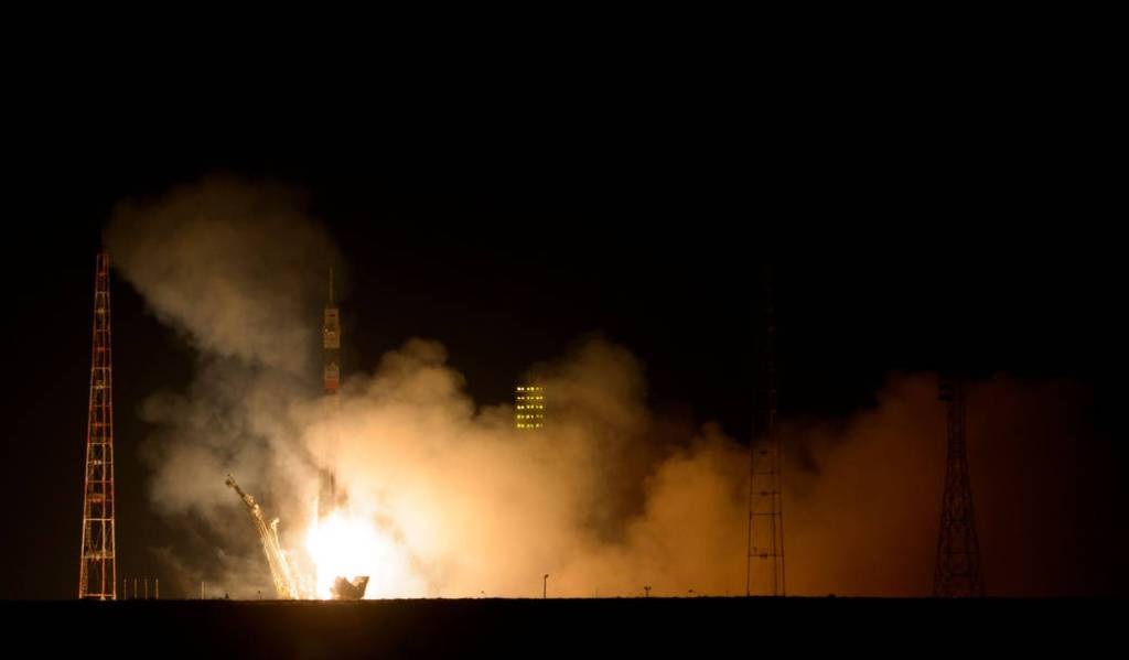 Expedition 39 Soyuz Launches from Kazakhstan