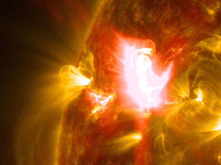 A mid-level flare, an M6.5, erupted from the sun on April 2, 2014, peaking at 10:05 a.m. EDT.