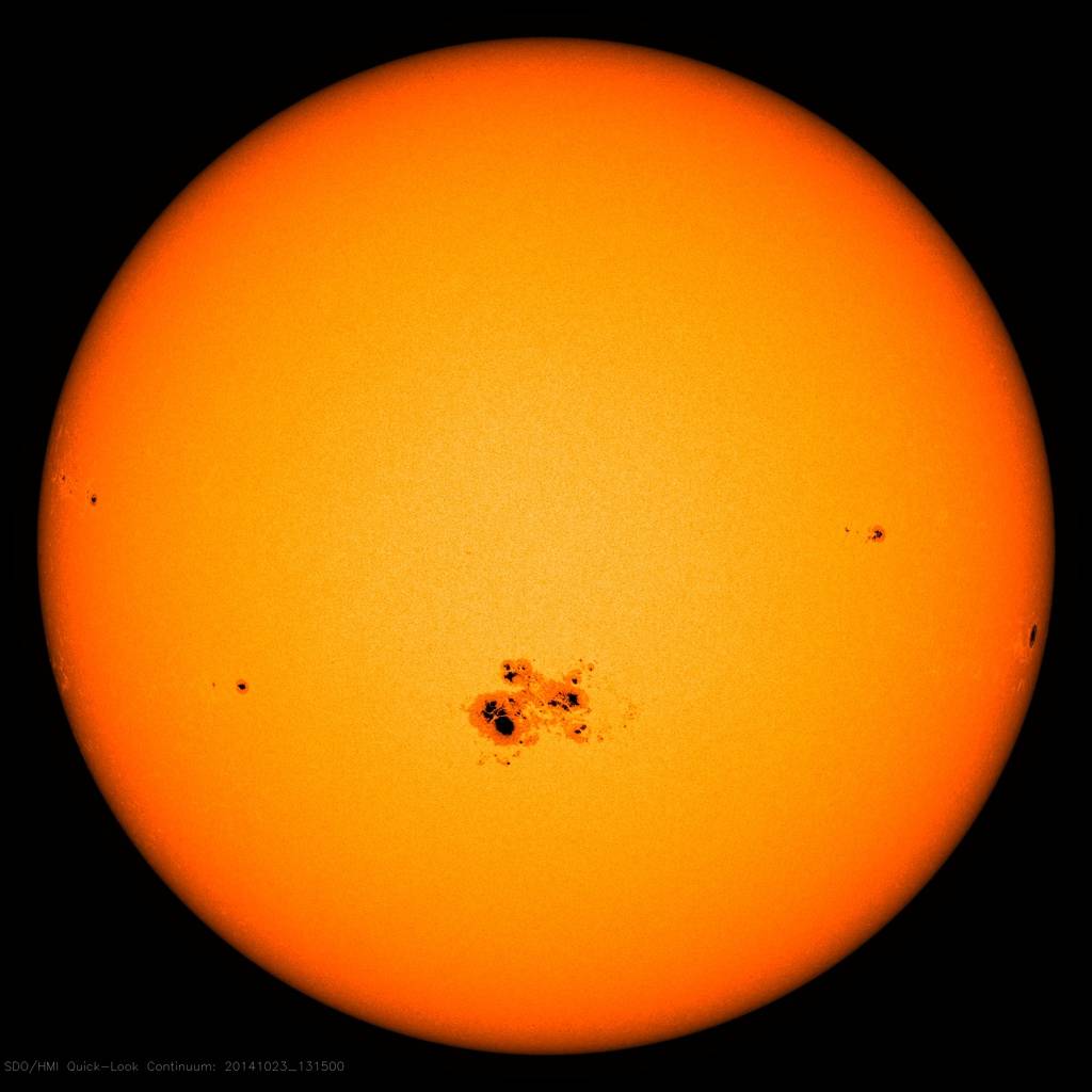 Sunspot AR2192 as seen by SDO on Oct. 23, 2014.