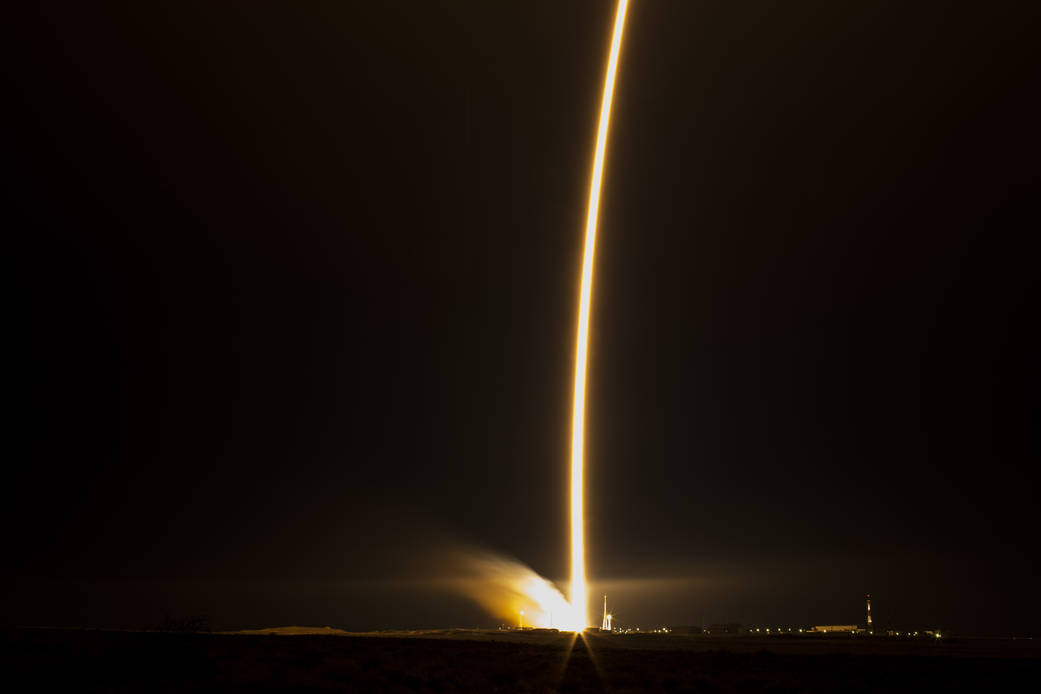 The Soyuz TMA-15M rocket launches from the Baikonur Cosmodrome in Kazakhstan.