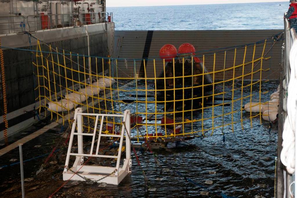 Orion in the Well Deck of the USS Anchorage