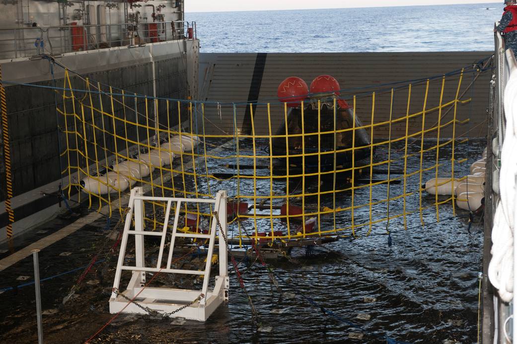 Orion in the Well Deck of the USS Anchorage