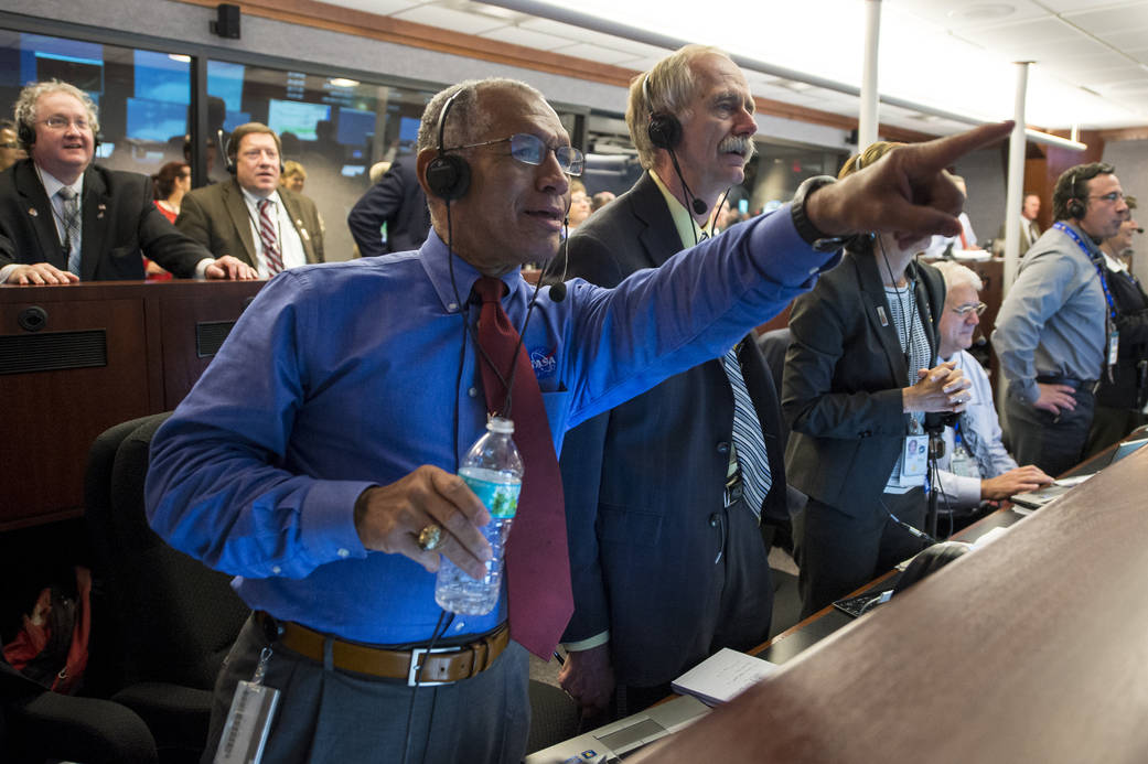 NASA Administrator Charles Bolden, left, during Orion mission